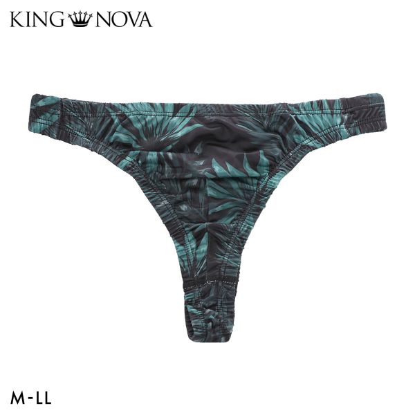 キングノバ ボタニカル柄 Tバック ビキニ パンツ メンズ 前とじ M L LL ストレッチ プリント 大きいサイズ KING NOVA