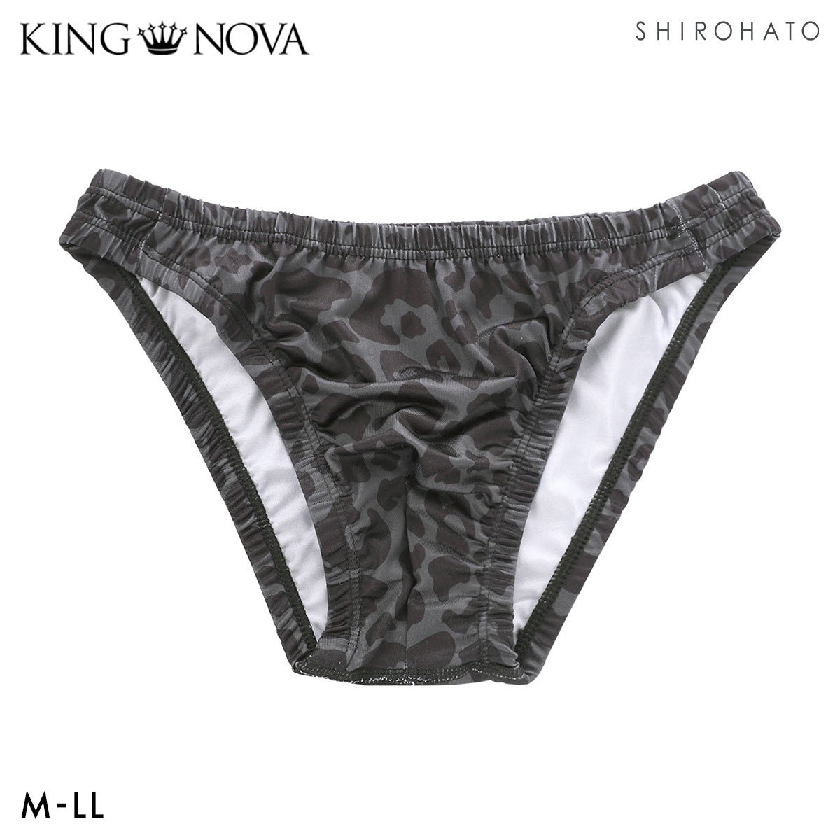 キングノバ ヒョウ柄 ビキニ フルバック メンズ 前とじ M L LL パンツ ブリーフ ブーメラン KING NOVA クリスマス バレンタイン(LEO-ヒョウ-M)