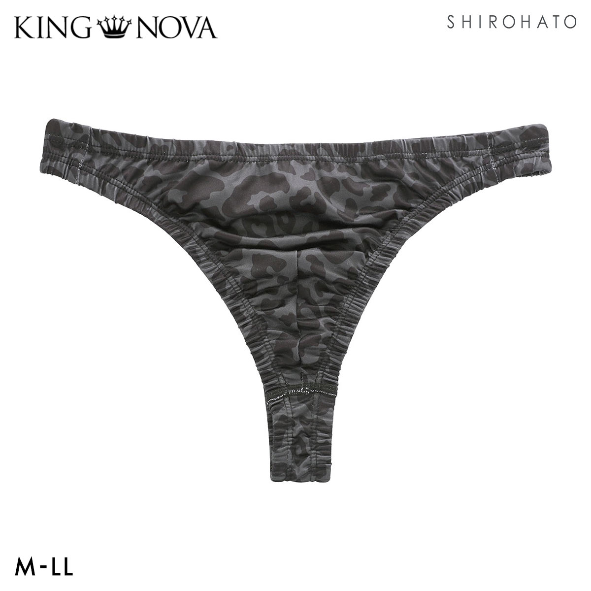 キングノバ ヒョウ柄 Tバック ビキニ パンツ メンズ 前とじ M L LL ストレッチ プリント 大きいサイズ KING NOVA(LEO-ヒョウ-M)