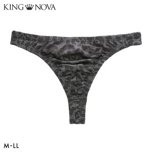 キングノバ ヒョウ柄 Tバック ビキニ パンツ メンズ 前とじ M L LL ストレッチ プリント 大きいサイズ KING NOVA