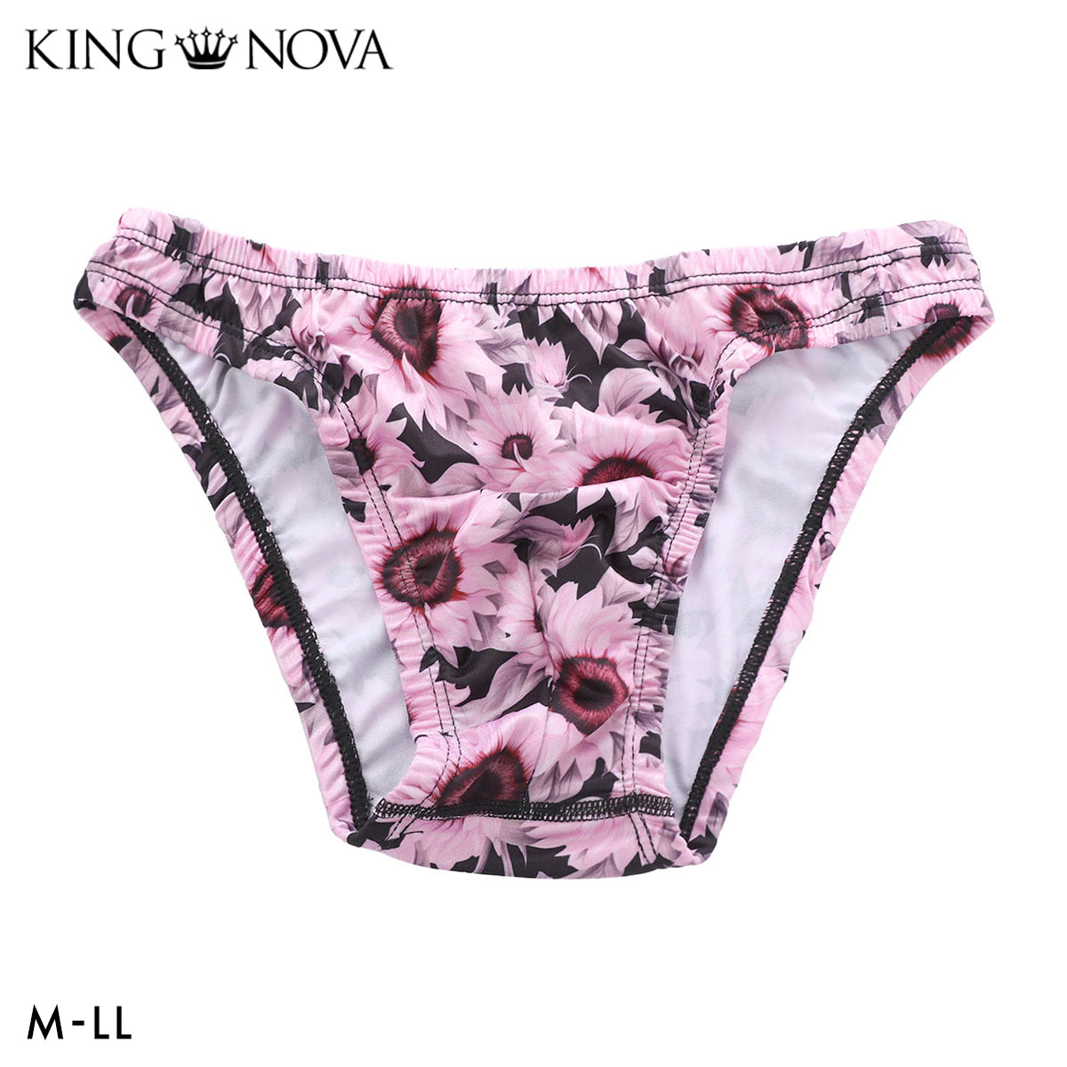 キングノバ ひまわり柄 ビキニ フルバック メンズ 前とじ M L LL パンツ ブリーフ ブーメラン KING NOVA クリスマス バレンタイン