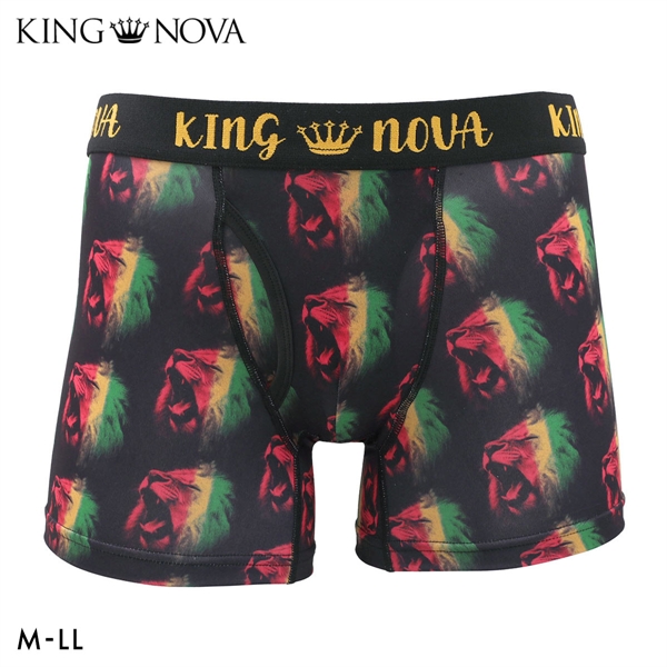 キングノバ レゲエライオン柄 ボクサーパンツ メンズ 前あき  M L LL ストレッチ プリント 大きいサイズ 贈り物 ギフト KING NOVA