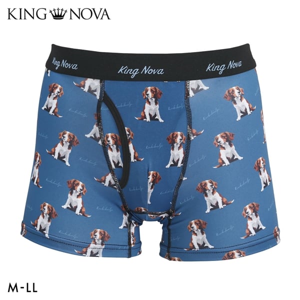 キングノバ わんこ柄 ボクサーパンツ メンズ 前あき M L LL ストレッチ プリント 大きいサイズ 贈り物 ギフト KING NOVA