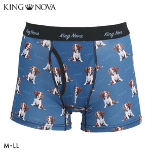 キングノバ わんこ柄 ボクサーパンツ メンズ 前あき M L LL ストレッチ プリント 大きいサイズ 贈り物 ギフト KING NOVA