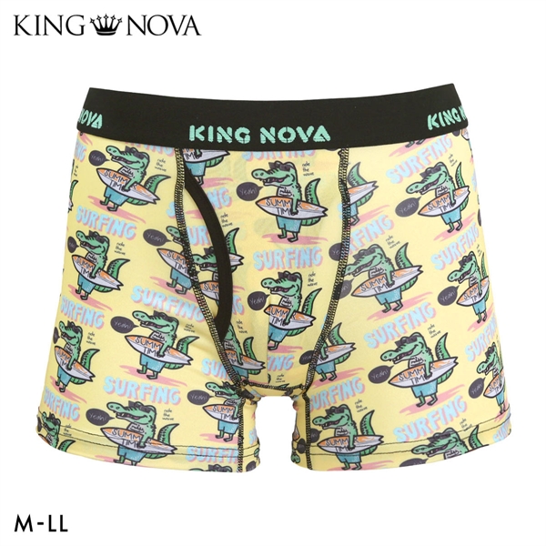 キングノバ ワニ柄 ボクサーパンツ メンズ 前あき M L LL ストレッチ プリント 大きいサイズ 贈り物 ギフト KING NOVA