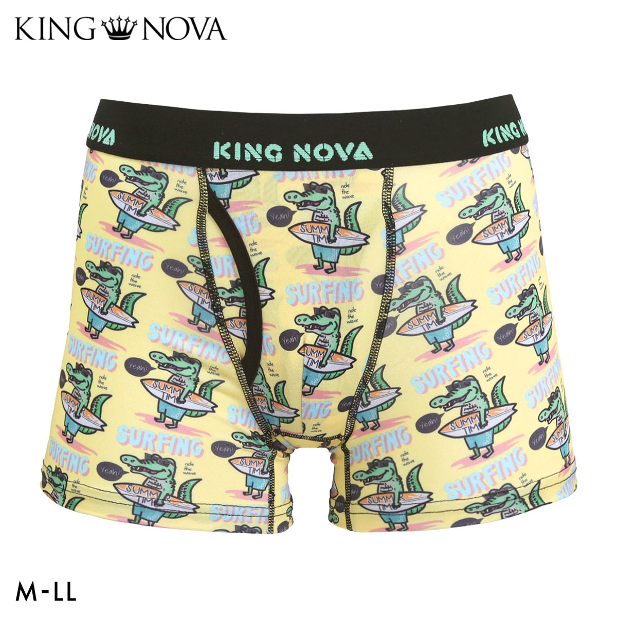 キングノバ ワニ柄 ボクサーパンツ メンズ 前あき M L LL ストレッチ プリント 大きいサイズ 贈り物 ギフト KING NOVA