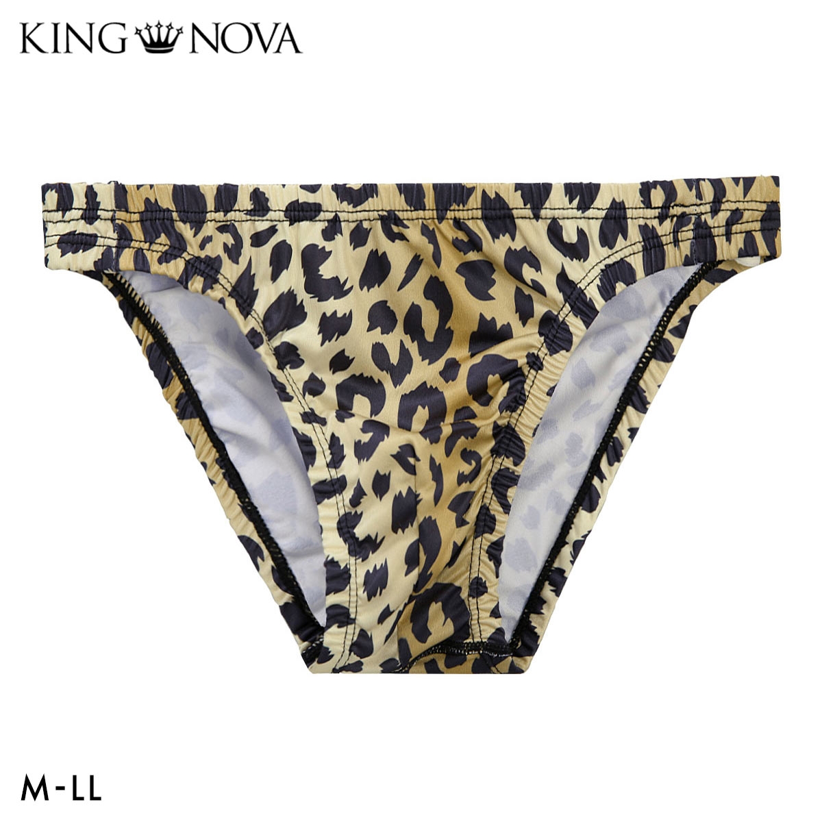 キングノバ ヒョウ ビキニ フルバック メンズ 前とじ M L LL パンツ ブリーフ ブーメラン 雄 KING NOVA レオパード ストレッチ(LEO-ヒョウ-M)