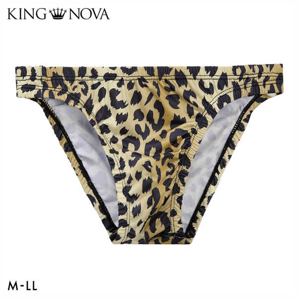 キングノバ ヒョウ ビキニ フルバック メンズ 前とじ M L LL パンツ ブリーフ ブーメラン 雄 KING NOVA レオパード ストレッチ
