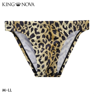 キングノバ ヒョウ ビキニ フルバック メンズ 前とじ M L LL パンツ ブリーフ ブーメラン 雄 KING NOVA レオパード ストレッチ
