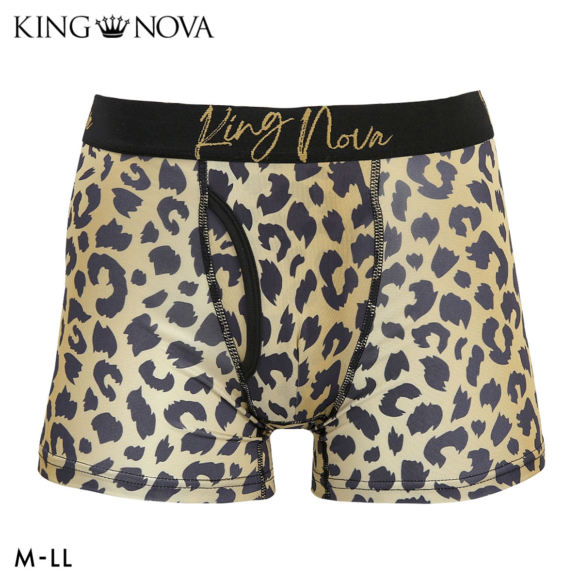 キングノバ ヒョウ ボクサーパンツ メンズ 前あき M L LL ストレッチ プリント 大きいサイズ 贈り物 ギフト KING NOVA