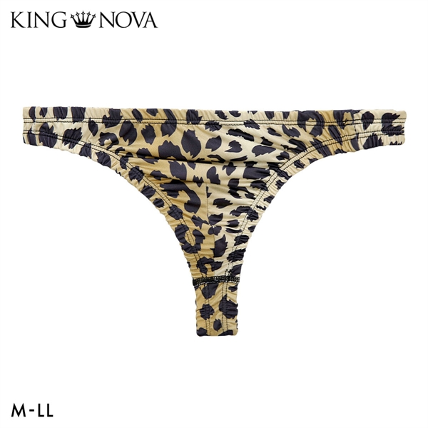 キングノバ ヒョウ Tバック ビキニ パンツ メンズ 前とじ M L LL ストレッチ プリント 大きいサイズ KING NOVA