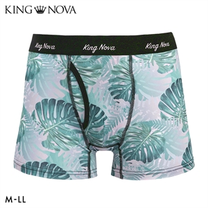 キングノバ ボタニカル柄 ボクサーパンツ メンズ 前開き M L LL ストレッチ プリント 大きいサイズ 贈り物 ギフト KING NOVA