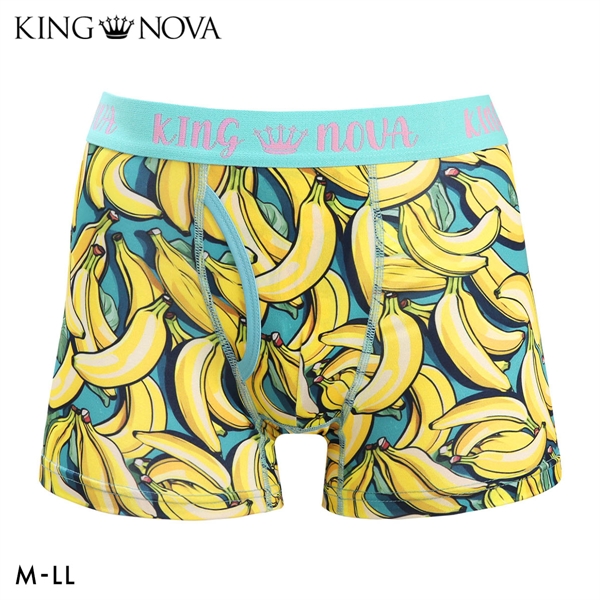 キングノバ バナナ柄 ボクサーパンツ メンズ 前あき M L LL ストレッチ プリント 大きいサイズ 贈り物 ギフト KING NOVA
