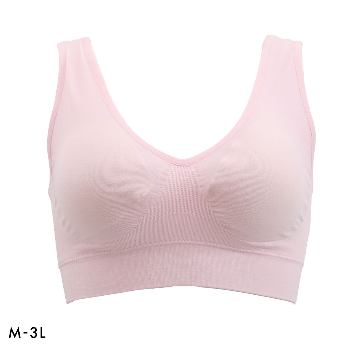 マイティブラ ノンワイヤーブラ おやすみブラ スポーツブラ ワイヤレスブラ ナイトブラ(LPI-薄ピンク-M)