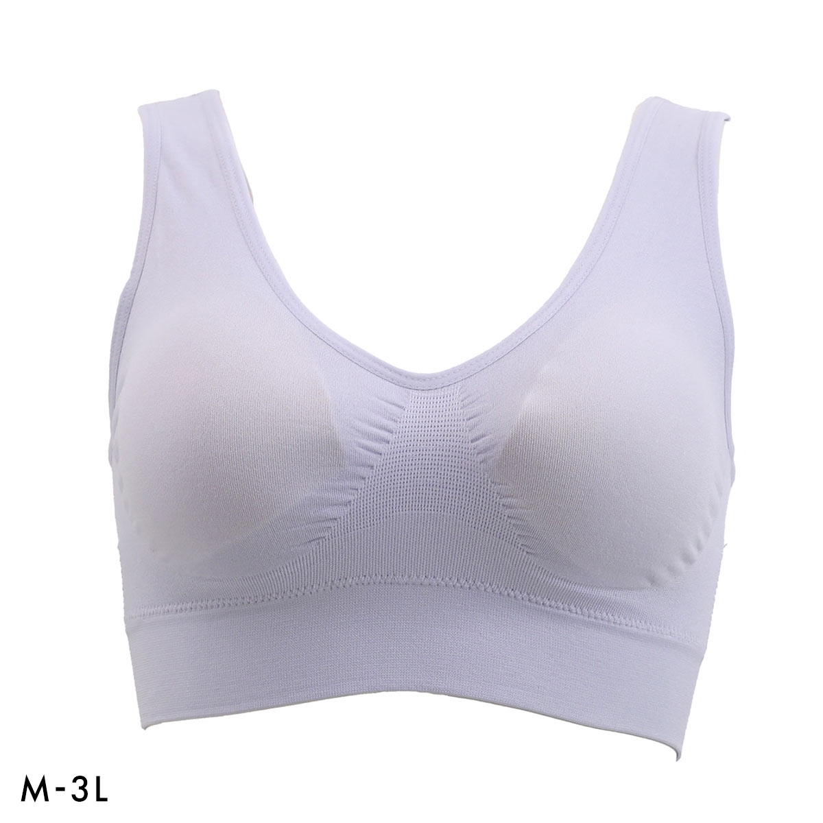 マイティブラ ノンワイヤーブラ おやすみブラ スポーツブラ ワイヤレスブラ ナイトブラ(LPU-薄パープル-M)