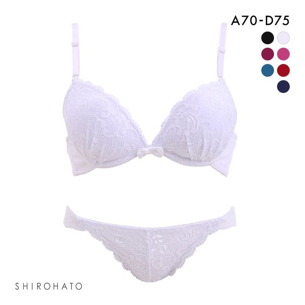 シンプルレース 谷間マックスブラ ブラジャー ショーツ セット 盛りブラ 谷間ブラ バックレース