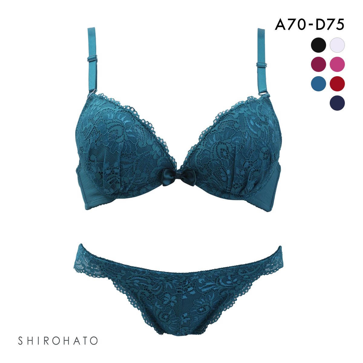 Ritoratti ブラセット シンプルレース 谷間マックスブラ ブラジャー ショーツ セット