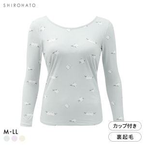 シルキーリッチ あったか起毛 カップ付き 長袖 ブラトップ M L LL あったか インナー 保温 レディース 温活 冷え対策 寒さ対策