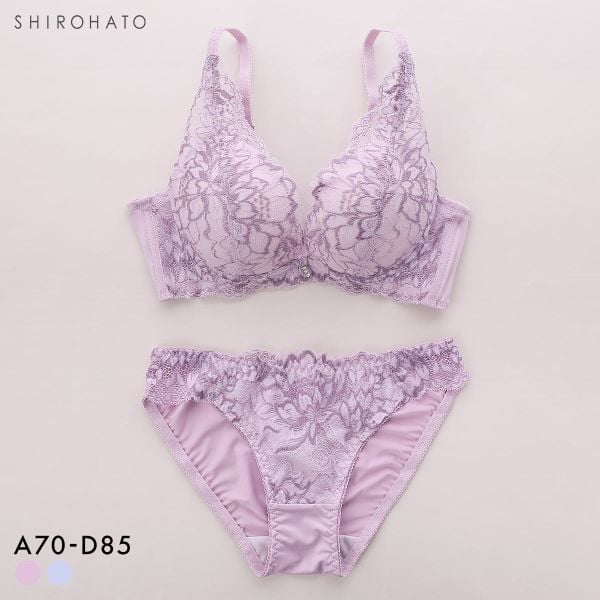 ルルモアナ 2浴レース ブラジャー ショーツ セット 脇高 フラワー 大きいサイズ LULUMOANA