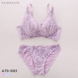 ルルモアナ 2浴レース ブラジャー ショーツ セット 脇高 フラワー 大きいサイズ LULUMOANA