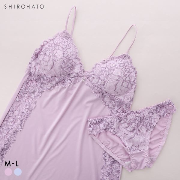ルルモアナ 2浴レース カップ付きキャミソール＆ショーツ セットアップ M L ベビードール スリップ 勝負下着 セット LULUMOANA