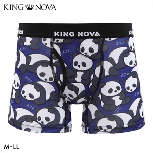 キングノバ パンダ柄 ボクサーパンツ メンズ 前あき M L LL ストレッチ プリント 大きいサイズ 贈り物 ギフト KING NOVA