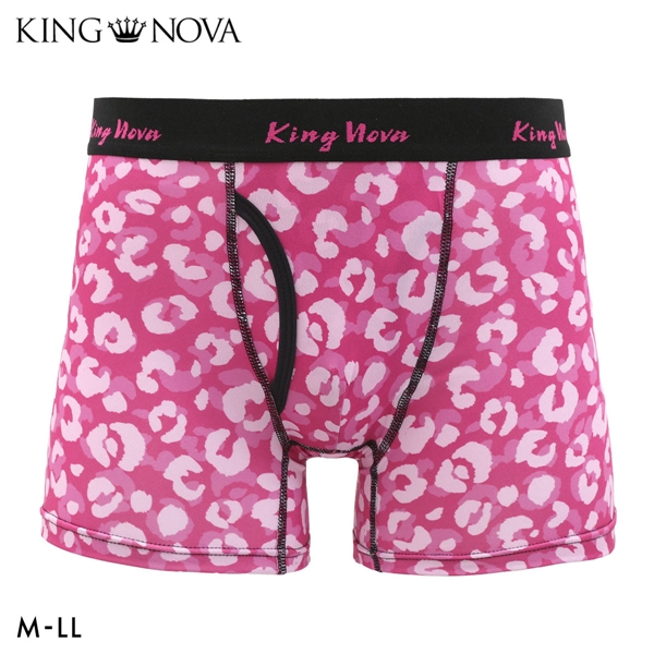キングノバ ヒョウ柄 ボクサーパンツ メンズ 前あき  M L LL ストレッチ プリント 大きいサイズ 贈り物 ギフト KING NOVA