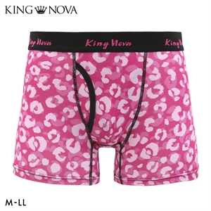 キングノバ ヒョウ柄 ボクサーパンツ メンズ 前あき  M L LL ストレッチ プリント 大きいサイズ 贈り物 ギフト KING NOVA