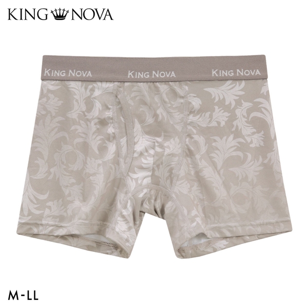 キングノバ アイビー柄 ボクサーパンツ メンズ 前あき M L LL ストレッチ プリント 大きいサイズ 贈り物 ギフト KING NOVA