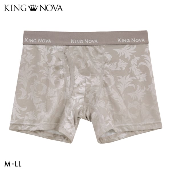 キングノバ アイビー柄 ボクサーパンツ メンズ 前あき M L LL ストレッチ プリント 大きいサイズ 贈り物 ギフト KING NOVA