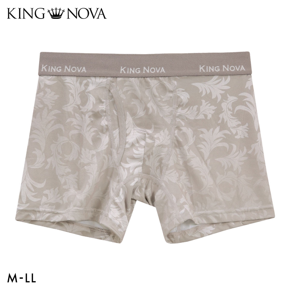 キングノバ アイビー柄 ボクサーパンツ メンズ 前あき M L LL ストレッチ プリント 大きいサイズ 贈り物 ギフト KING NOVA