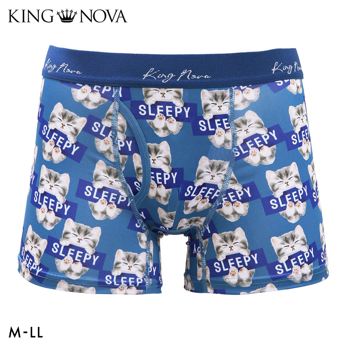 キングノバ ねこ柄 ボクサーパンツ メンズ 前あき M L LL ストレッチ プリント 大きいサイズ 贈り物 ギフト KING NOVA