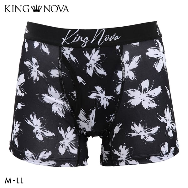 キングノバ 花柄 ボクサーパンツ メンズ 前あき M L LL ストレッチ プリント 大きいサイズ 贈り物 ギフト KING NOVA