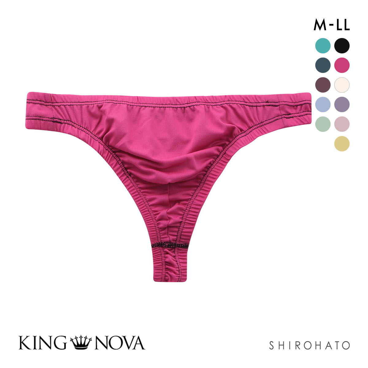 キングノバ KING NOVA Tバック パンツ メンズ 無地(PI-ピンク-M)