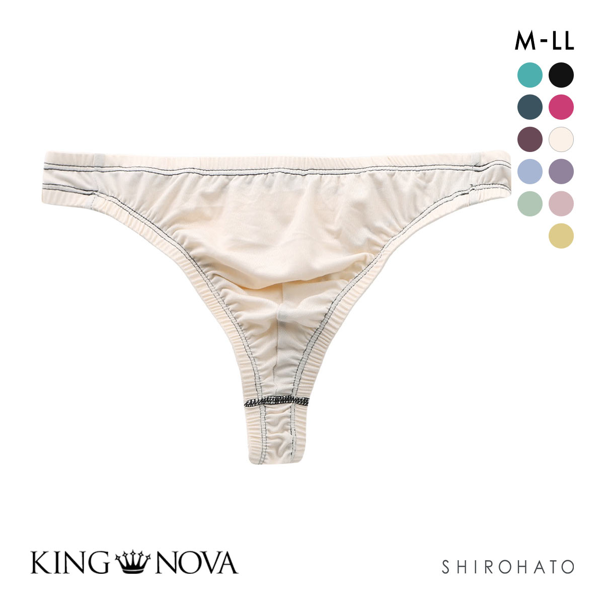キングノバ KING NOVA Tバック パンツ メンズ 無地(LBE-薄ベージュ-M)