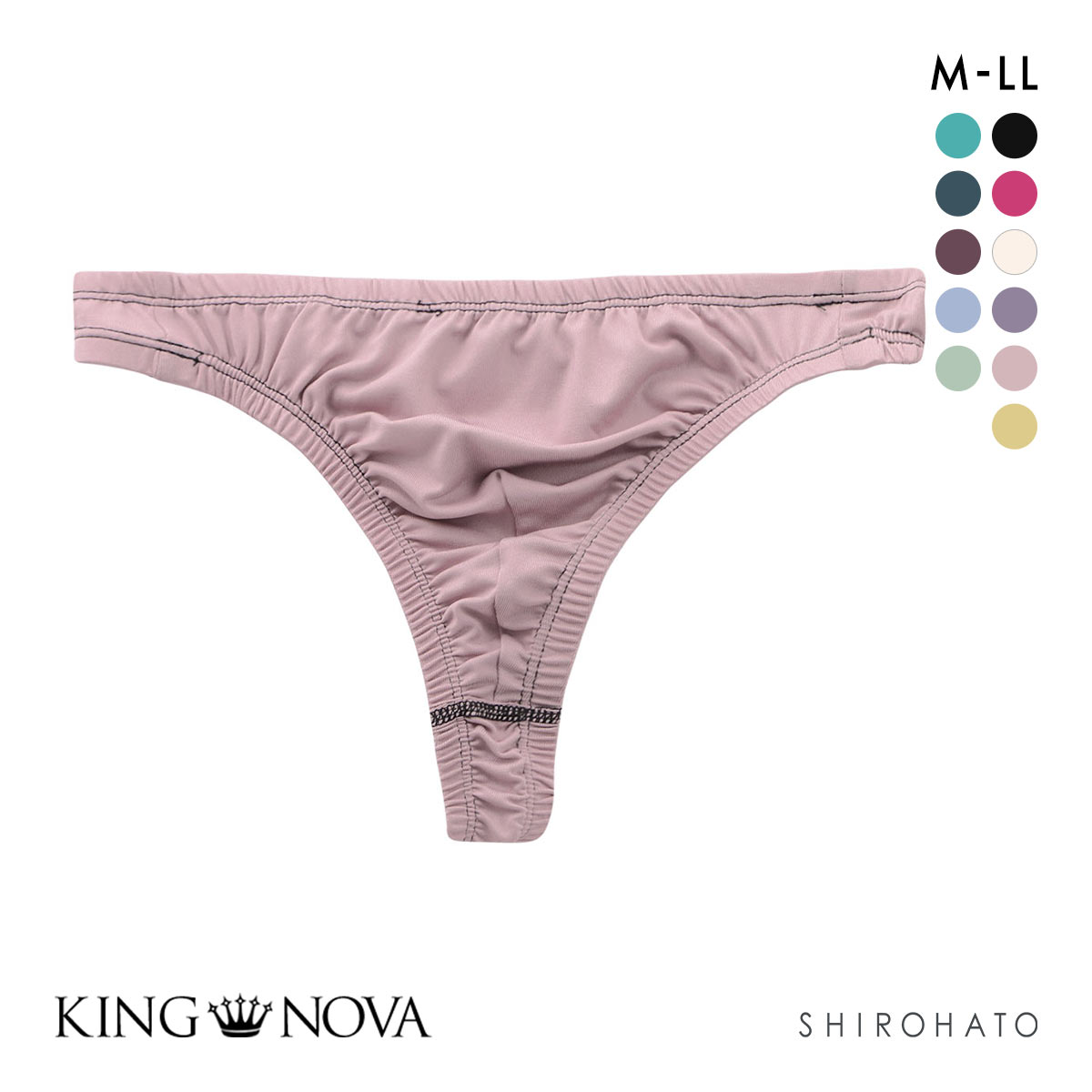 キングノバ KING NOVA Tバック パンツ メンズ 無地(SB-ストロベリー-M)