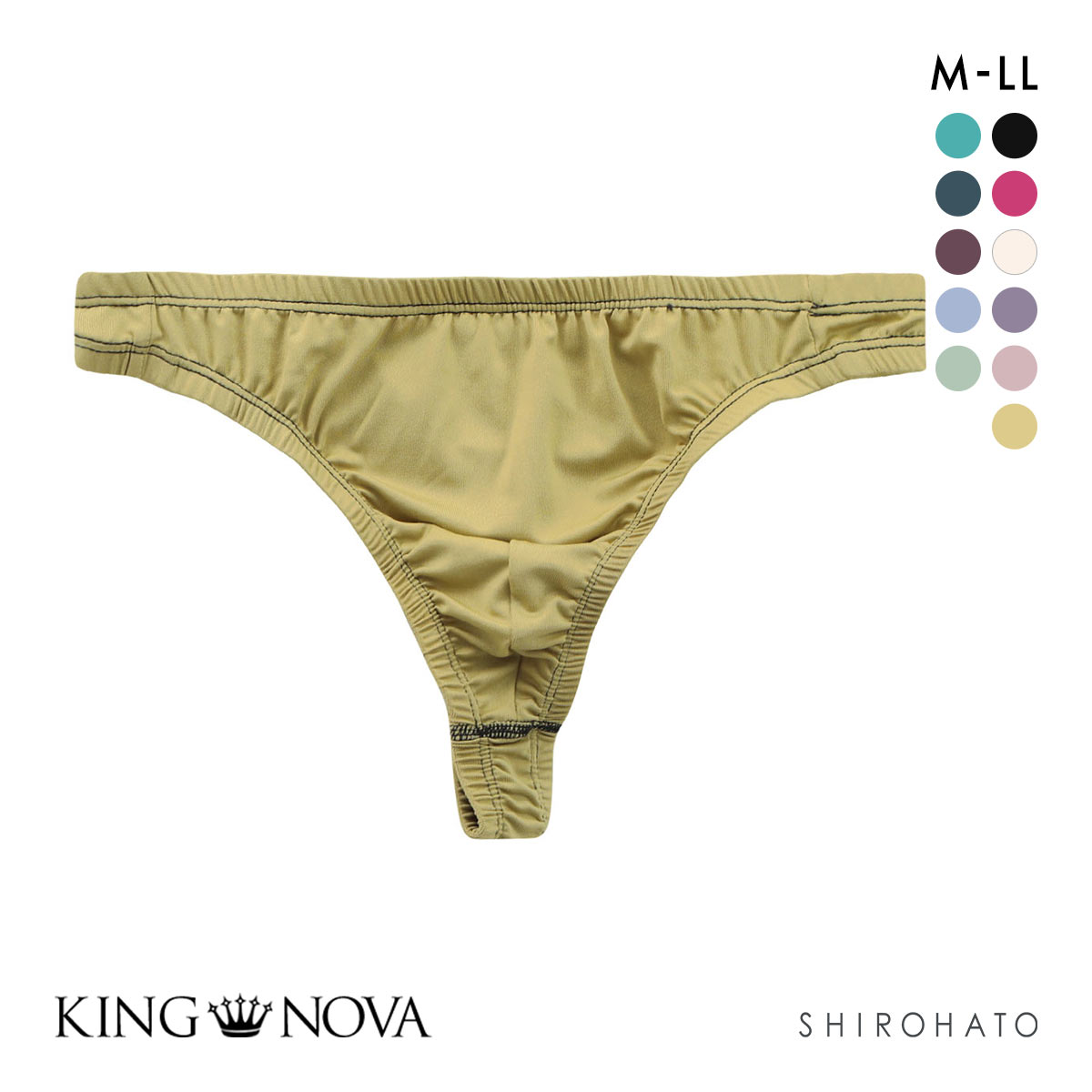 キングノバ KING NOVA Tバック パンツ メンズ 無地(MS-マスタード-M)
