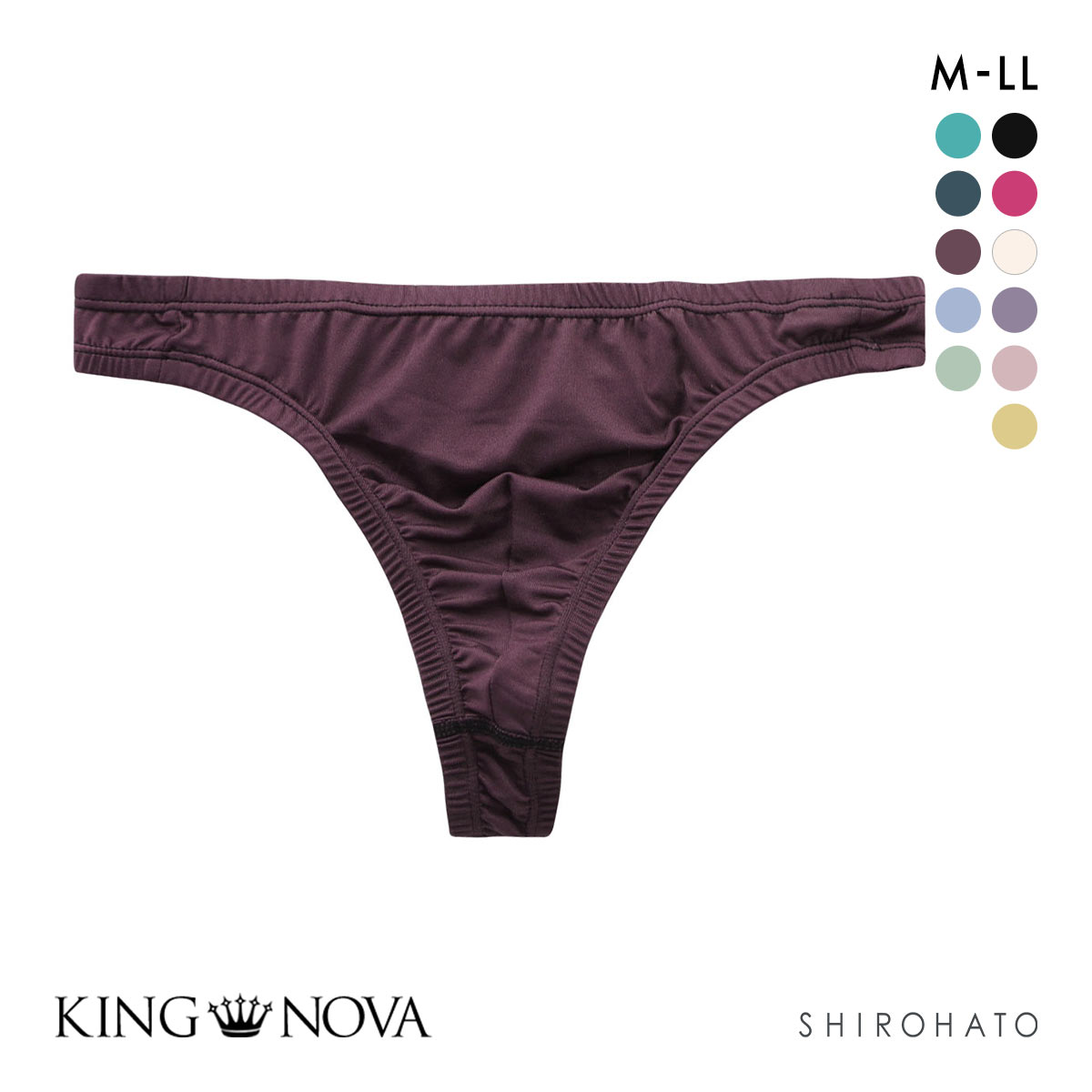 キングノバ KING NOVA Tバック パンツ メンズ 無地(WI-ワイン-M)