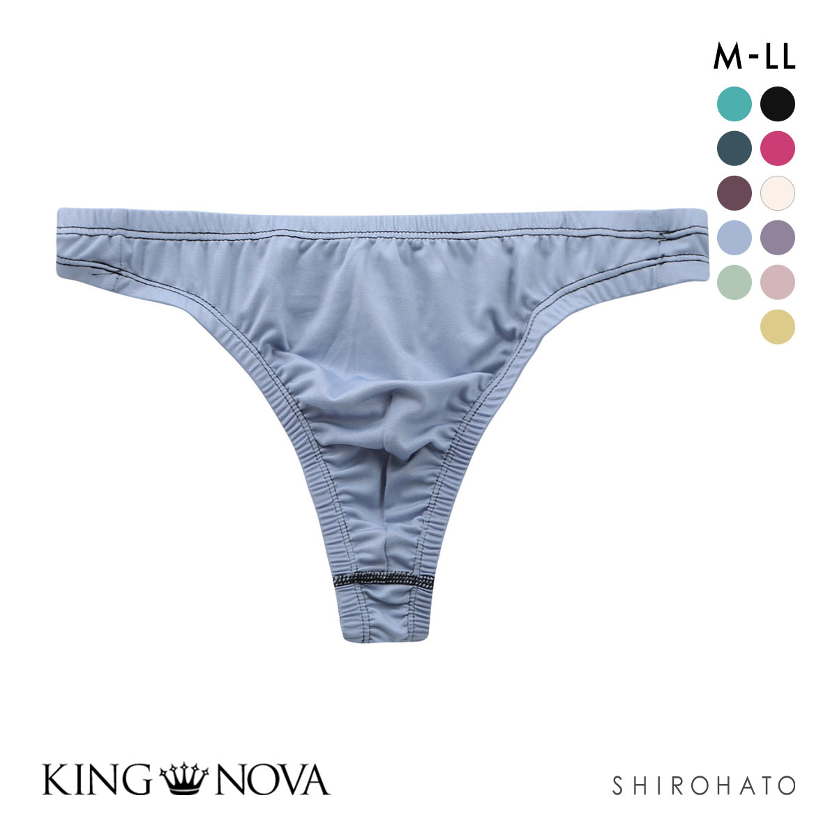 キングノバ KING NOVA Tバック パンツ メンズ 無地(BGY-ブルーグレー-M)