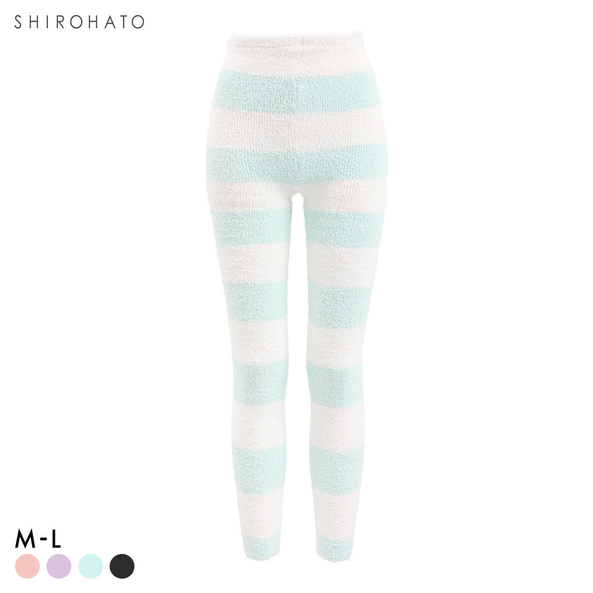 ふわふわレギンス あったかボトム ニットパンツ M L 毛パン 足首丈 ロング丈 保温 冷え対策 スパッツ ルームウェア パジャマ(MI-ミント-M)