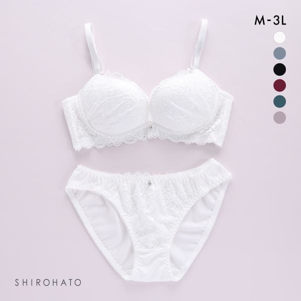 ノンワイヤー ブラジャー ショーツ セット ストレッチレース ふわふわカップ