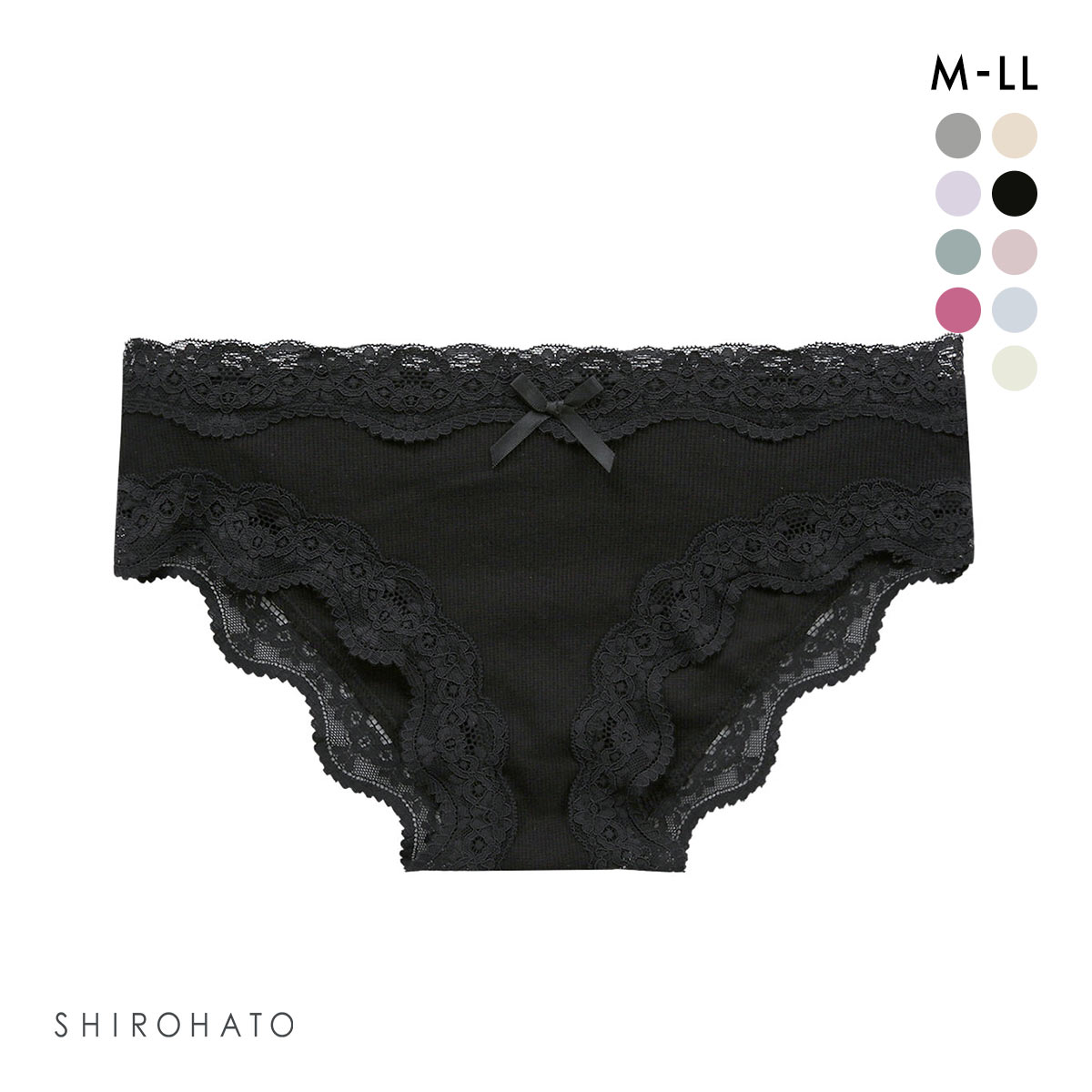 ショーツ ノーマル リブ素材 ストレッチコットン 単品(BK-ブラック-M)