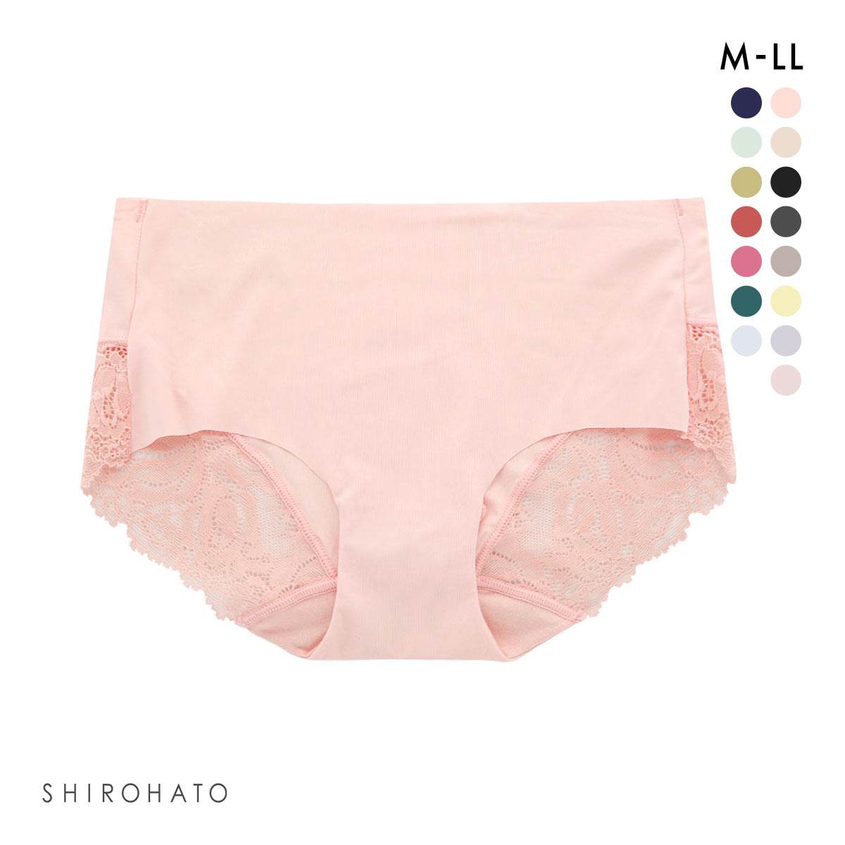 レディース シームレス ボクサー 無地 バックレース 単品(PE-ピーチ-M)