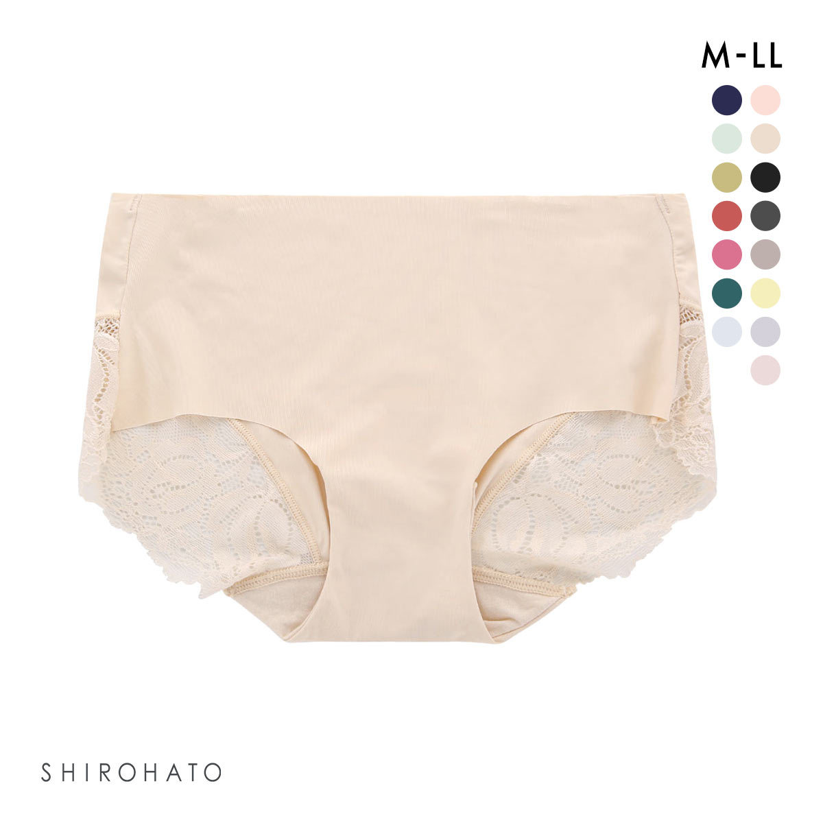 レディース シームレス ボクサー 無地 バックレース 単品(MO-モカ-M)