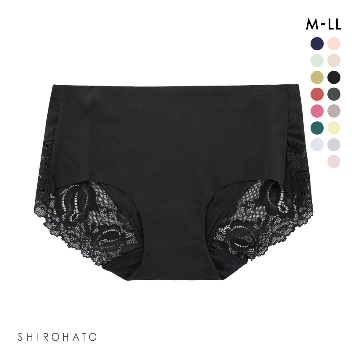 レディース シームレス ボクサー 無地 バックレース 単品(BK-ブラック-M)