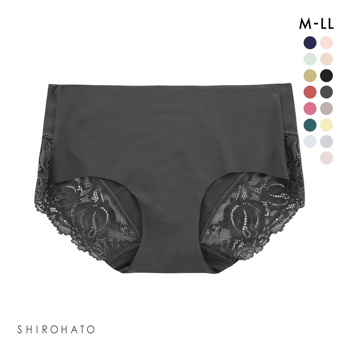 レディース シームレス ボクサー 無地 バックレース 単品(DGY-濃グレー-M)