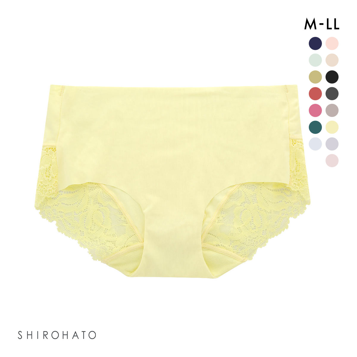 レディース シームレス ボクサー 無地 バックレース 単品(YE-イエロー-M)