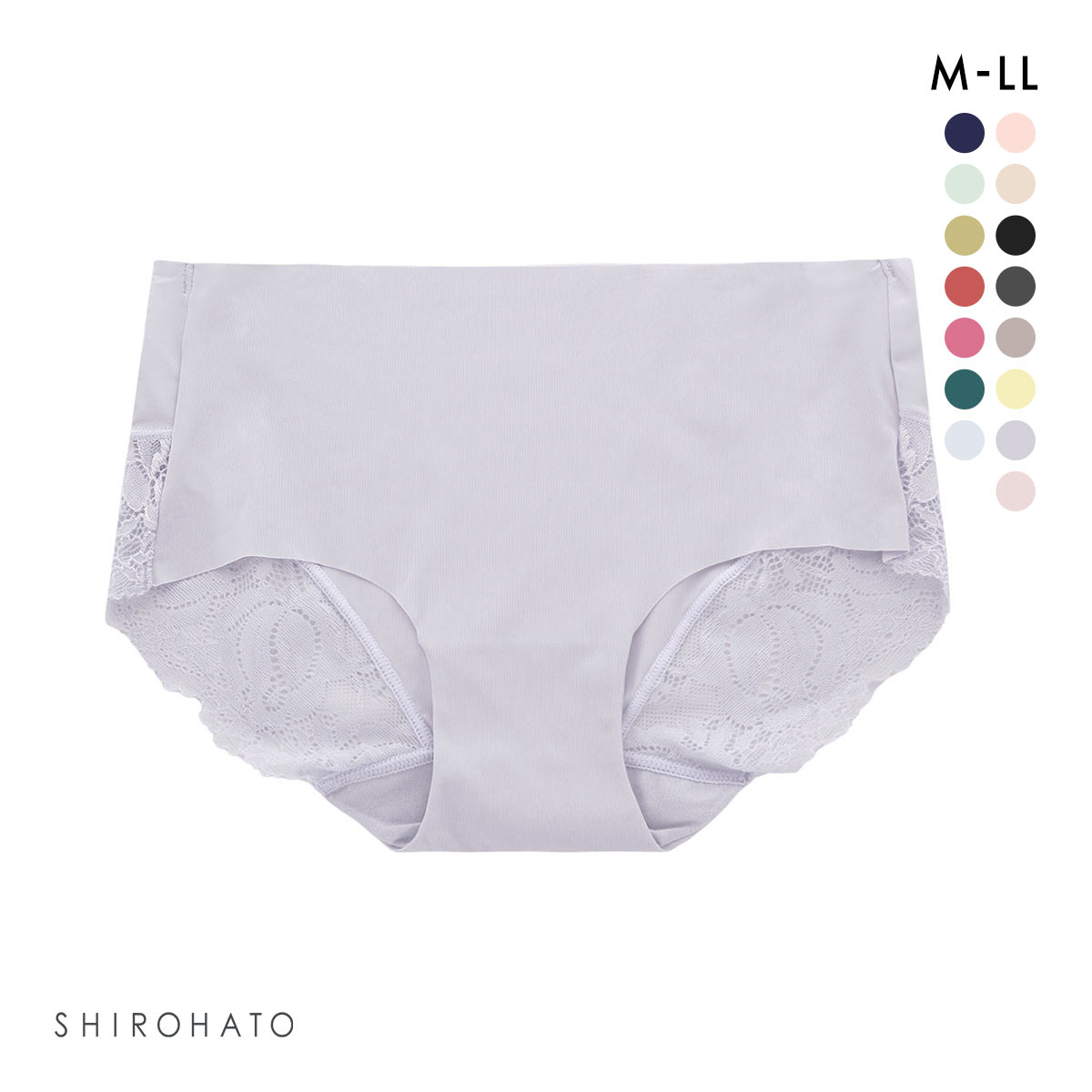 レディース シームレス ボクサー 無地 バックレース 単品(LV-ラベンダー-M)