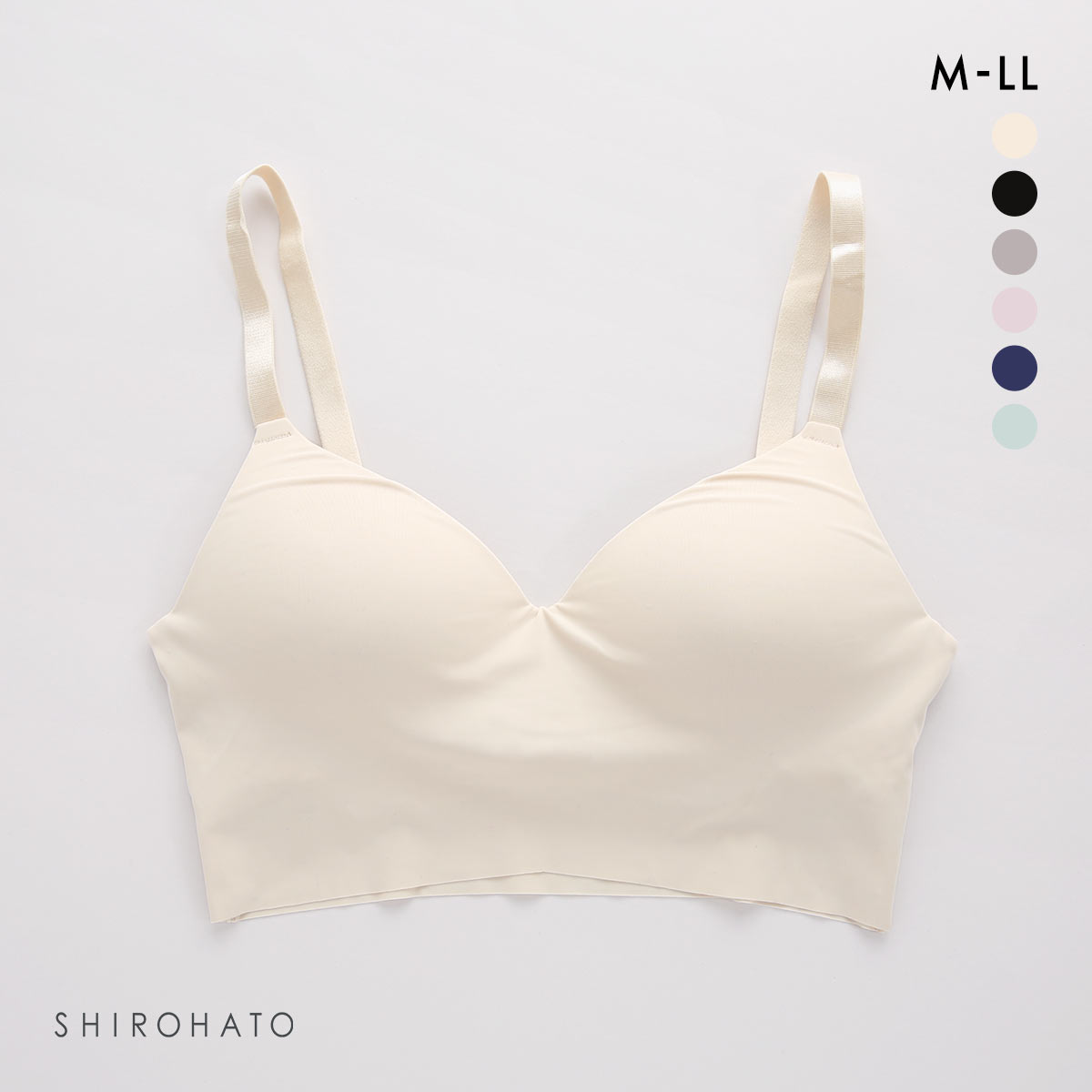 ブラジャー ノンワイヤー 新感覚やみつきブラ ワイヤレスブラ しっとりなめらか 単品(OC-オークル-M)