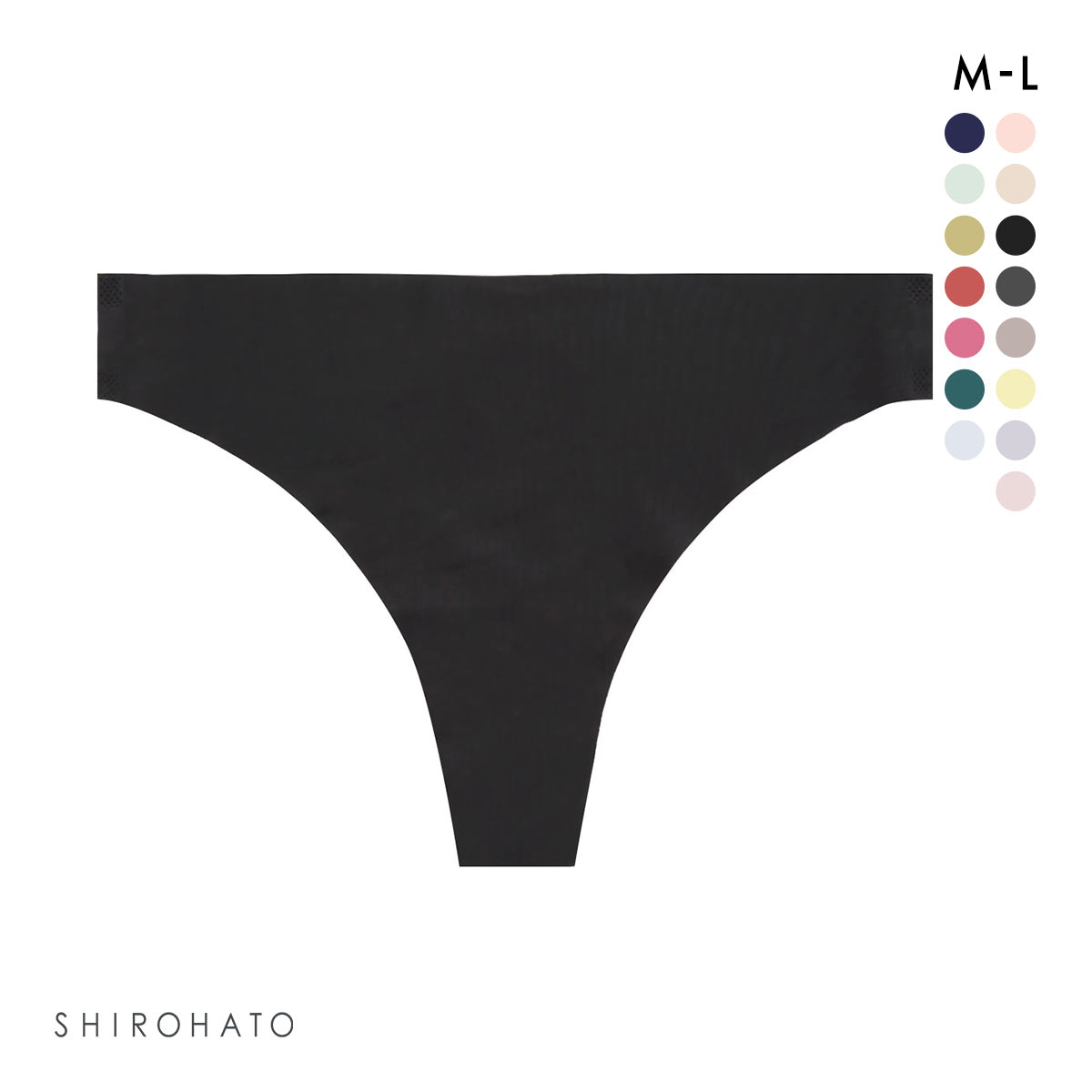 レディース シームレス ショーツ 無地 Tバック 単品(BK-ブラック-M)